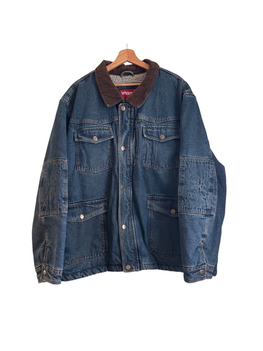 Wrangler Mens Sherpa Lined Denim Barn Coat Jacket Size 3XL Chore Trucker Outdoor